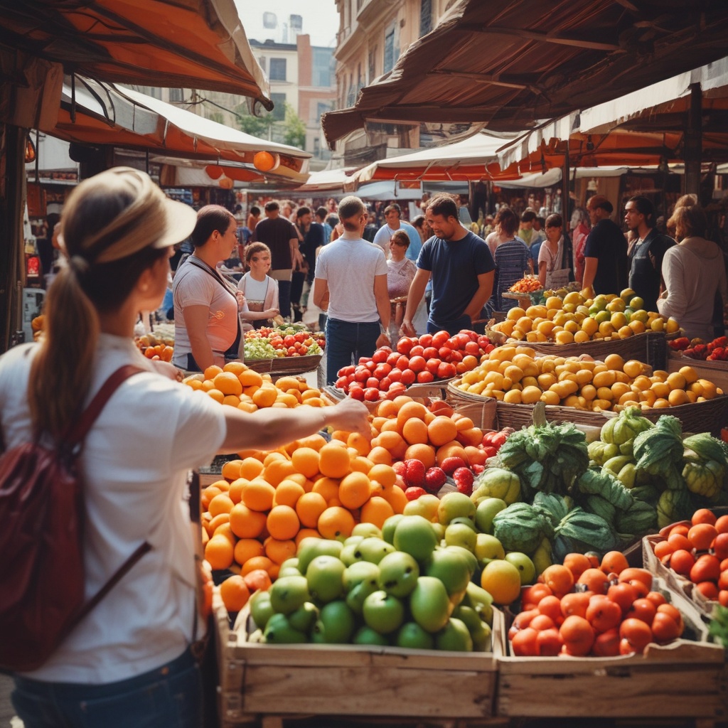 buying fruits at the market